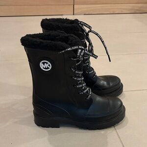 Michael Kors Women Black Fur-Lined Boots